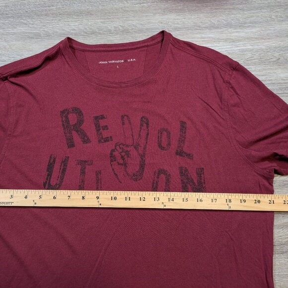 John Varvatos Star USA Revolution Peace Sign Red Graphic T Shirt Men's Large - Picture 7 of 8